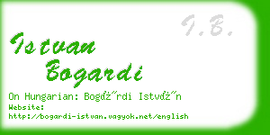 istvan bogardi business card